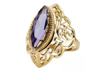 14K Жовте золото Олександрит Каблучка Вінтаж вироби vrc017y